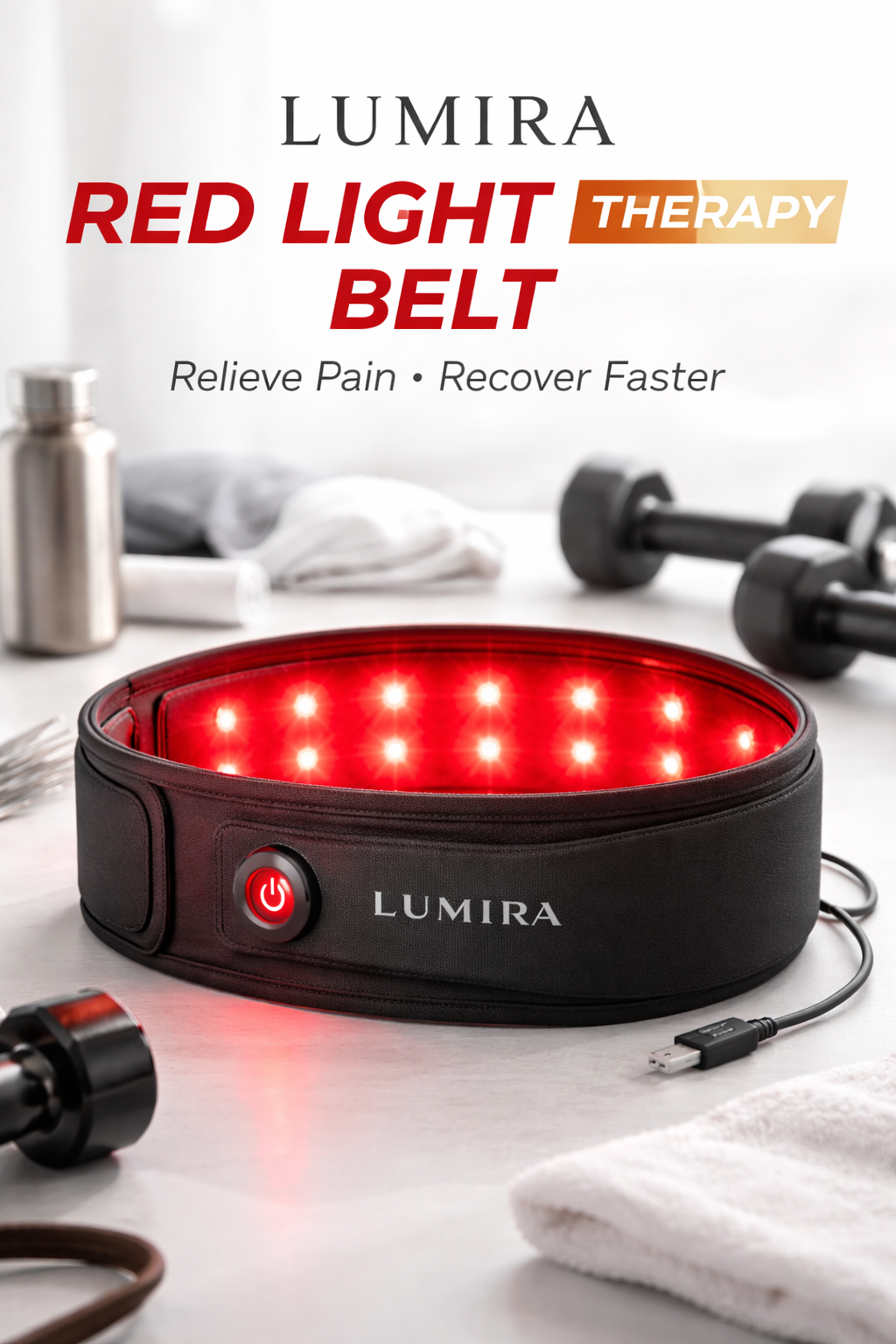 Lumira Relief Belt — Far Infrared Heating & Red Light Therapy Band